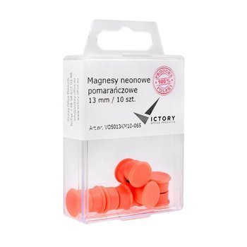 Magnesy Victory Office okrągłe średnica 13mm pomarańczowy neonowy