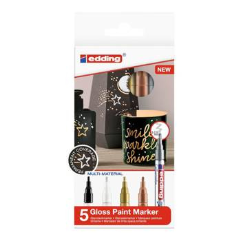 Marker olejowy Edding metaliczny 5 kolorów