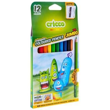 Kredki ołówkowe trójkątne Cricco Jumbo 12 kolorów