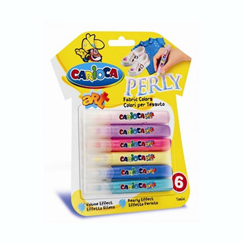 Farby do tkanin 6 kolorów perłowe Carioca