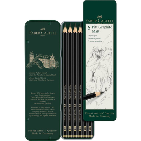 Ołówek artystyczny Faber Castell Pitt Graphite Matt 6 sztuk