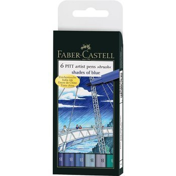 Zestaw pisaków Pitt Artist Pen Blue Faber Castell 6 sztuk