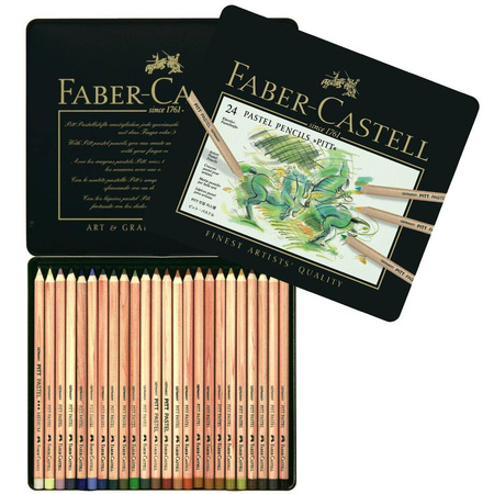 Kredki pastelowe Pitt Faber Castell 24 kolory metalowe pudełko
