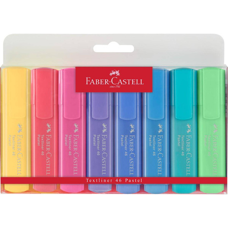 Zakreślacze pastelowe Faber Castell Textliner 1546 8 sztuk