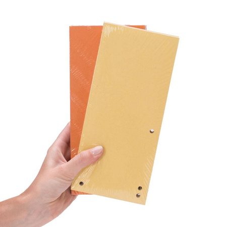 Przekładki do segregatora 1/3 A4 kolorowe kartonowe Donau pomarańczowy