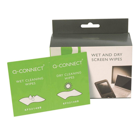 Ściereczki do czyszczenia ekranów TFT/LCD Q-Connect 2 x 20 sztuk