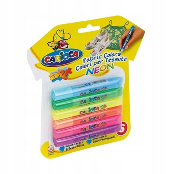 Farby do tkanin 6 kolorów neonowe Carioca