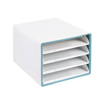 Szafka plastikowa na dokumenty Yellow One 4 szuflady otwarte YL-SP04NF niebieski