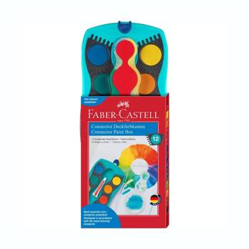 Farby szkolne Faber Castell Connector 12 kolorów w turkusowej kasecie