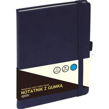 Notatnik A5 w kratkę 80k z gumką Grand granatowy