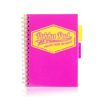 Kołozeszyt A5 w kratkę Pukka Pad Project Book Neon różowy