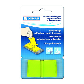 Zakładki indeksujące Donau 25x45mm żółte