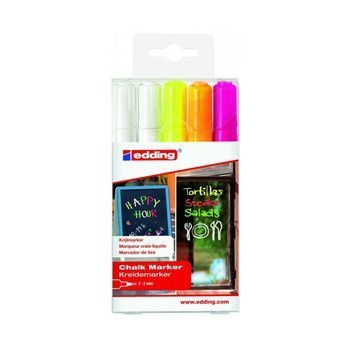 Marker kredowy Edding końcówka okrągła 2-3mm 5 kolorów