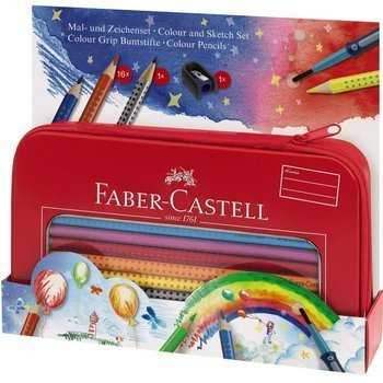 Zestaw kredek do rysowania i szkicowania Faber Castell Grip 16 kolorów w piórniku metalowym