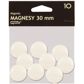 Magnesy Grand średnica 30mm 10 sztuk biały