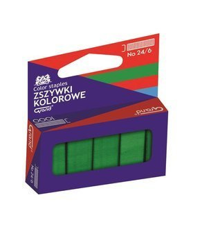 Kolorowe zszywki 24/6 Grand zielony