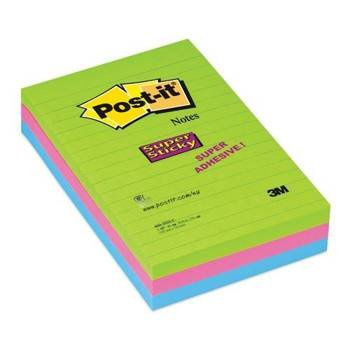 Karteczki samoprzylepne w linie 102x152mm Post-it Super Sticky Ultra 660-3SSUC - 3 sztuki