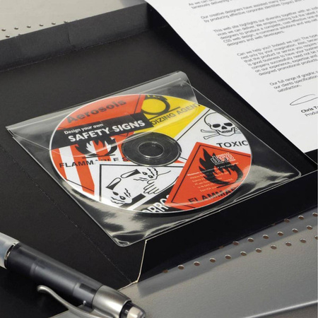 Kieszeń samoprzylepna 3L na CD/DVD z klapką 127x127mm