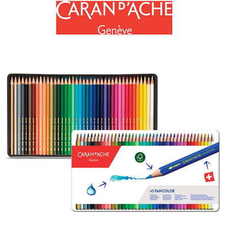 Kredki Caran d`Ache Fancolor 40 kolorów metalowe opakowanie