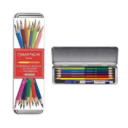 Kredki akwarelowe Caran d`Ache Prismalo Bicolor dwustronne 10/20 kolorów