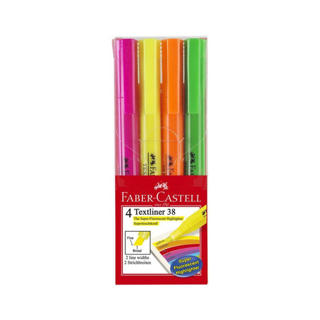 Zakreślacze Faber Castell Textliner 38 4 sztuki