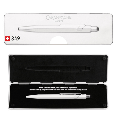 Długopis automatyczny Caran d`Ache 849 Pop Line Fluo M w pudełku biały