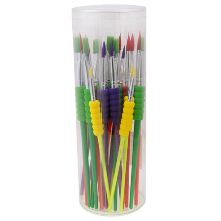 Pędzle Faber Castell z miękkim uchwytem tuba 24 sztuki