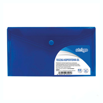 Teczka kopertowa DL Strigo PP pozioma na zatrzask niebieski