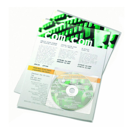 Kieszeń samoprzylepna 3L na CD/DVD z klapką 127x127mm