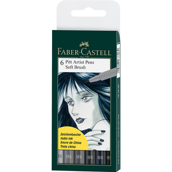 Zestaw pisaków Pitt Artist Pen Soft Brush Faber Castell 6 kolorów