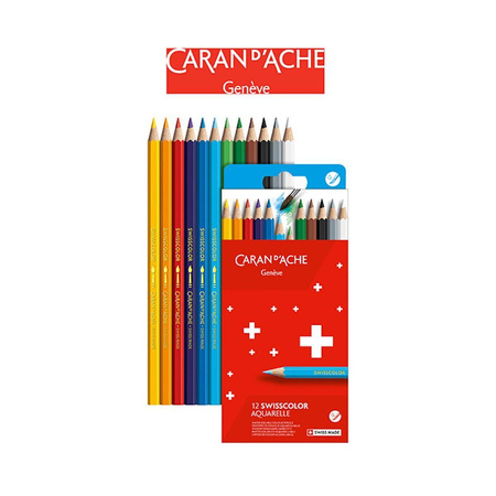 Kredki akwarelowe Caran d`Ache Swisscolor 12 kolorów