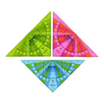 Ekierka z kątomierzem 45 45 90 neon Softie Flex Kum