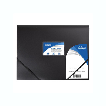 Teczka z gumką Strigo A4 plastikowa PP  czarny