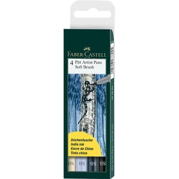 Zestaw pisaków Pitt Artist Pen Soft Brush Faber Castell 4 kolory