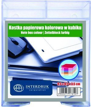 Kolorowe karteczki biurowe 85x85mm nieklejone w pudełku Interdruk