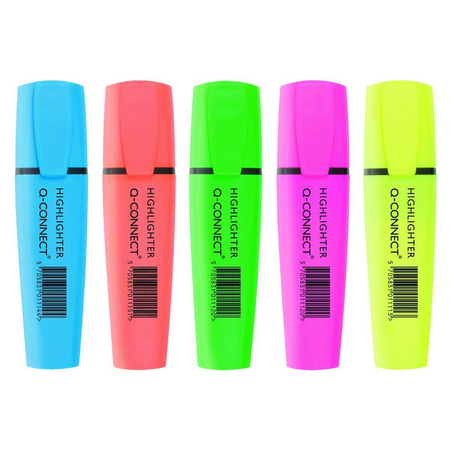 Zakreślacze fluorescencyjne Q-Connect 4 sztuki