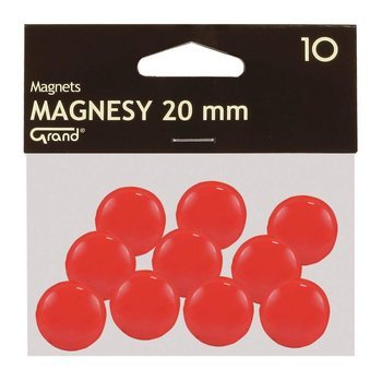 Magnesy Grand średnica 20mm 10 sztuk czerwony