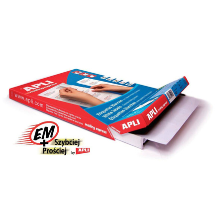 Etykiety samoprzylepne Apli uniwersalne białe 105x37mm