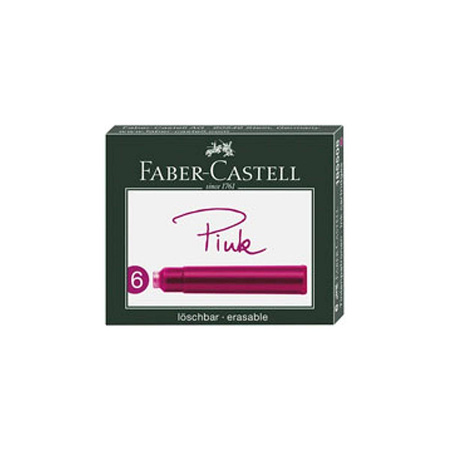 Naboje do pióra Faber Castell krótkie 6 sztuk różowy