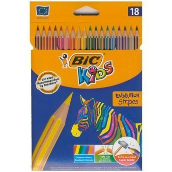 Kredki ołówkowe Bic Evolution Stripes 18 kolorów 14+4