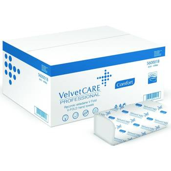 Ręczniki papierowe ZZ białe Velvet Professional Eco 2 warstwowe karton 20 sztuk