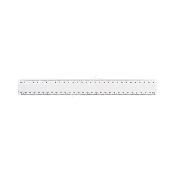 Linijka aluminiowa 30 cm podgumowana Grand GR-114