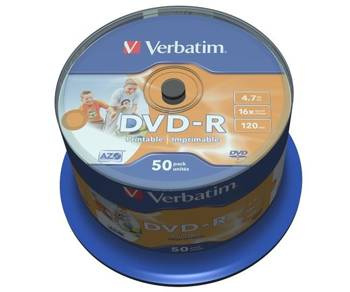 Płyta Verbatim DVD-R 4.7GB Printable cake 50 sztuk