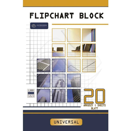 Blok do flipchartów Interdruk 20 kartek krata