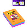 Karteczki samoprzylepne w linie 101x152mm Post-it 3M Supepr Sticky paleta Bangkok 3x90 kartek