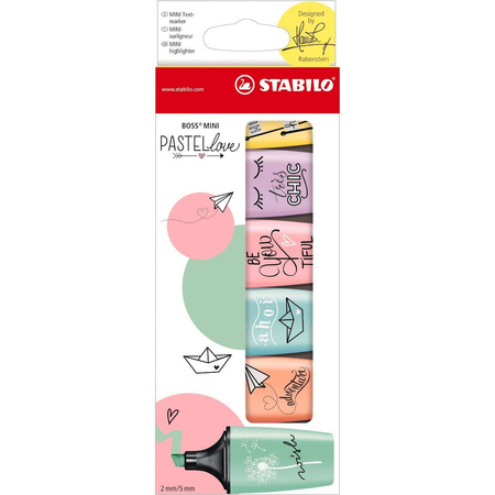Zakreślacze Stabilo mini pastellove 6 kolorów