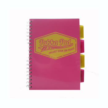 Kołozeszyt B5 w kratkę 200 stron Pukka Pad Project Book Neon różowy
