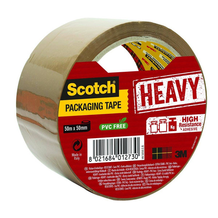 Taśma pakowa Scotch Heavy bardzo mocna 50mm x 50m brązowa
