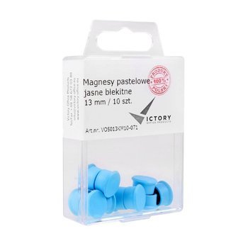 Magnesy Victory Office okrągłe pastelowe średnica 13mm błękit jasny