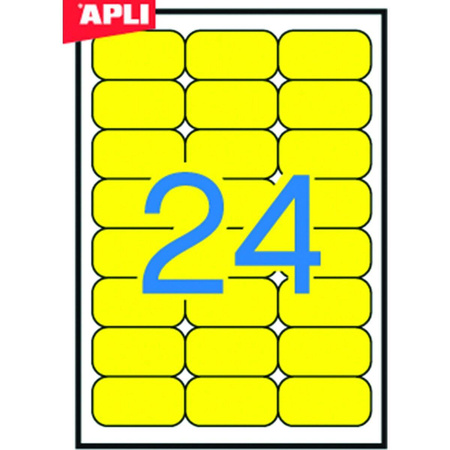Etykiety samoprzylepne Apli uniwersalne żółte 70x37mm
